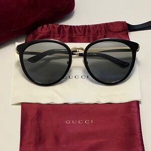Gucci Black and Gold Sunglasses